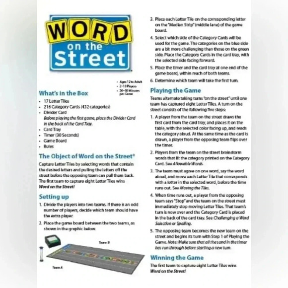 Word on the Street Party Case Word Game hilarious Tug of Words 2-10 Players - Picture 2 of 5